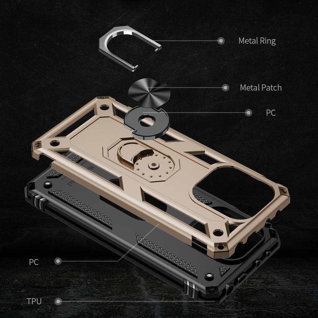 Do Xiaomi Redmi Note 13 4G Etui PC+TPU Wstrząsoodporne etui na telefon z podstawką