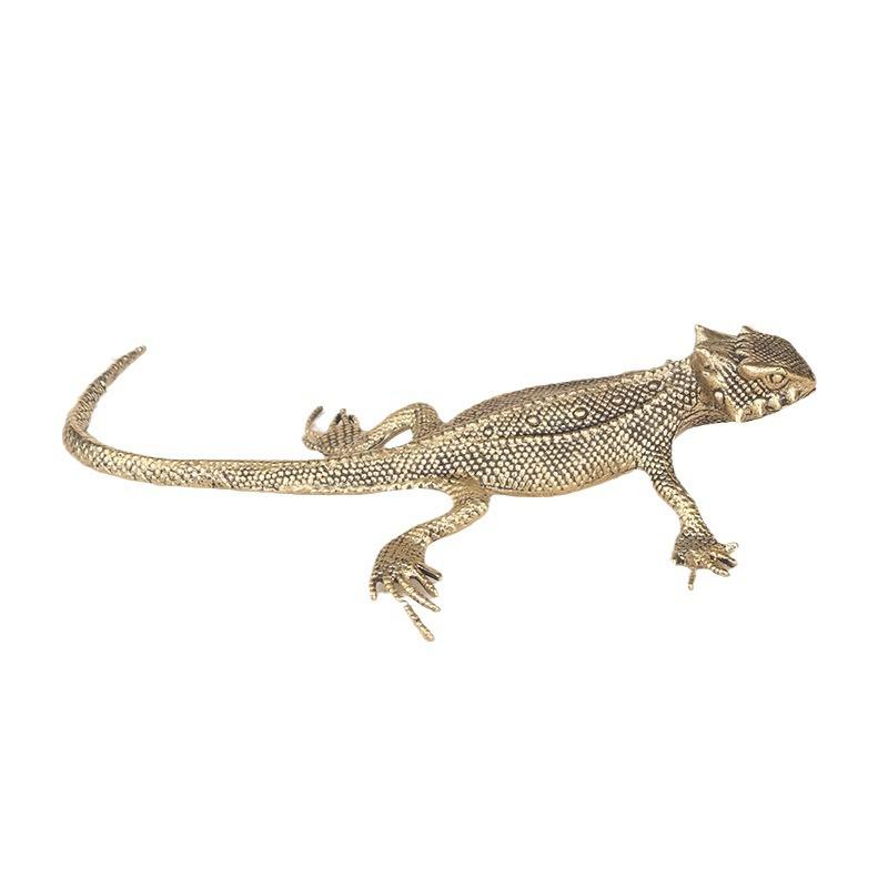 Βαλιτσάκι Γραφείου από Ορείχαλκο Αντίκα Στολίδι Ζώο Σαύρα με Κέρατα Γλυπτό Μπρούτζος Διακόσμηση Τσαγιού Αντίκες Χάλκινα Αντικείμενα Χονδρική