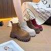 Thick-soled Soft Leather Muffin Martin Boots Autumn and Winter New Heightening Casual Boots