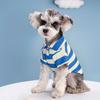 Mała koszulka polo dla psa dwunożna casualowa koszula w paski kostium szczeniaka letni T-shirt modne ubrania dla bichona buldoga francuskiego