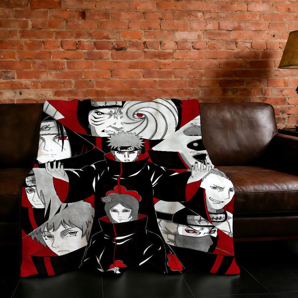 Anime N-NARUTO-ES A-Akatsuki Blanket Super Warm Comfortable Plush Throw Blanket Child Home Sofa Bedroom Gift