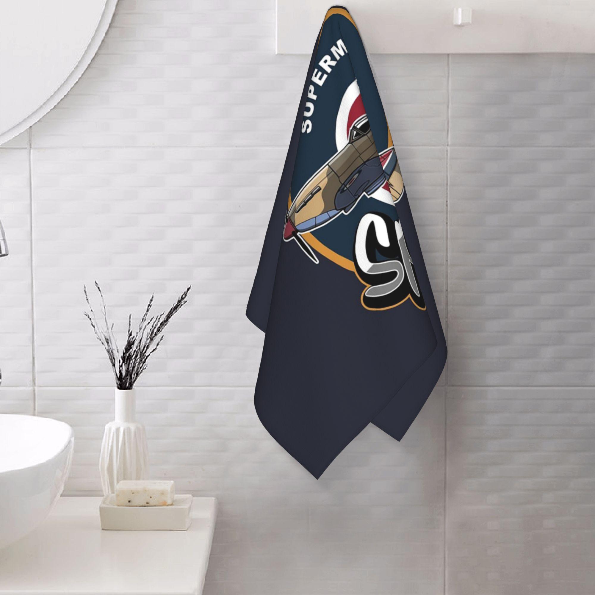 Ka Chen Muxi White Raf Supermarine Spitfire Fighter Aircraft Plane Airplane Soft Face Towel Quick Dry Pool Bath Cotton Towels Absorbent