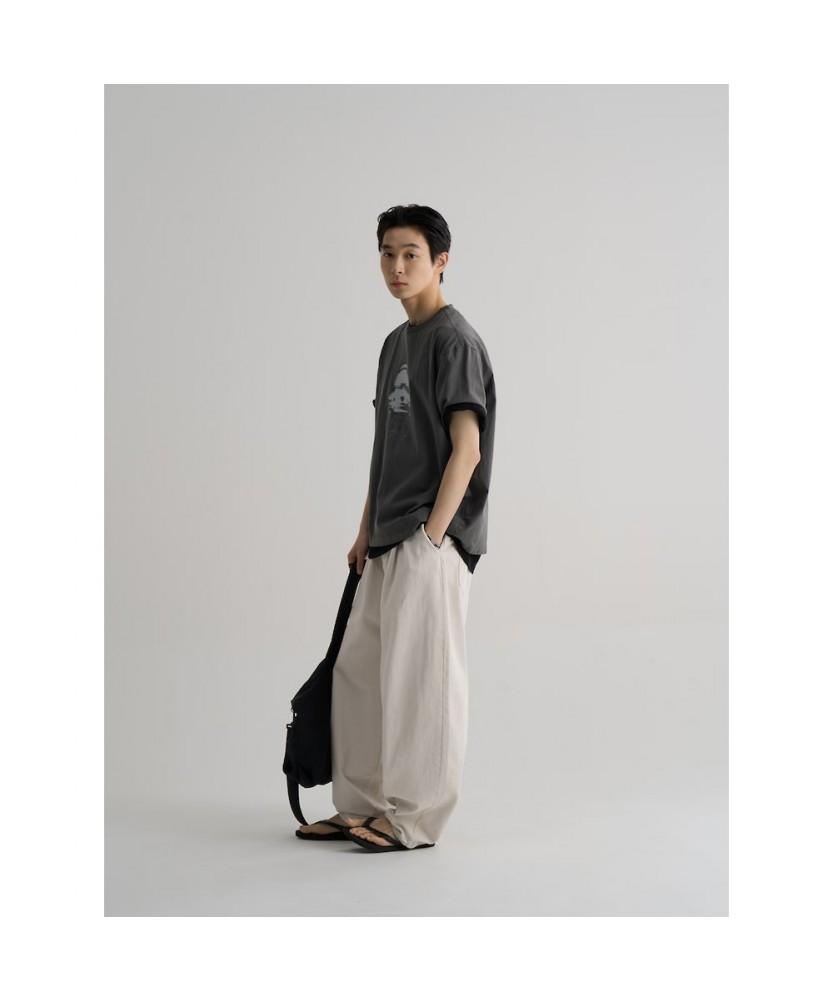 8SECONDS Casual Cotton Human Graphic Short Sleeve Tee Ash