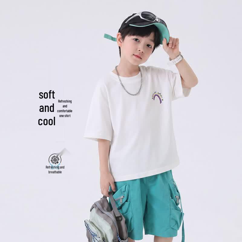 Yoyo Fairytale Boys Rainbow Print Cotton T-Shirt 140