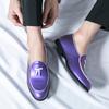 Herren Slipper Kleid Formell Schwarz Business Casual Schuhe Lila Grün Slipper Smoking Hochzeitsschuhe Übergröße
