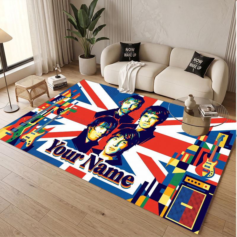 Custom Name Crystal Velvet Rug,Oasis Comfortable Anti Slip Floor Mat For Room Decoration