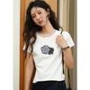 Damen T-Shirt mit Spitzenbesatz, kurzärmlig