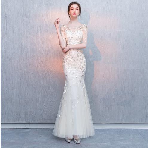 Banquet evening dress women's 1011 new noble celebrity temperament long slim fishtail host dress dress