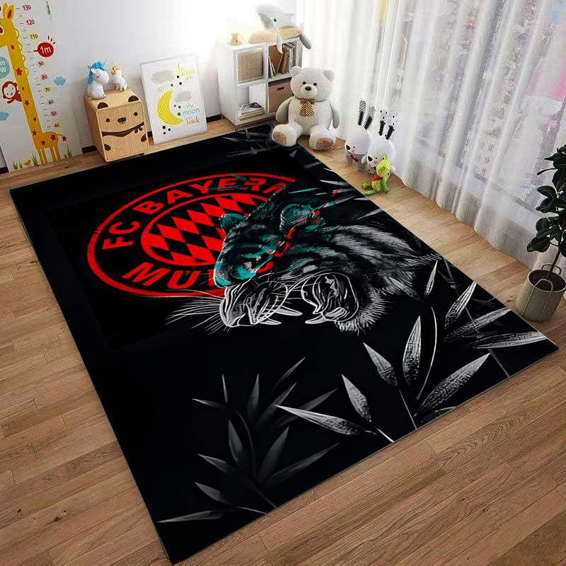 "Black Panther Design Carpet with FC Bayern Munich Logo, Unique Style" Suitable for use as an anti-slip for living room bedroom sofas