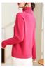 Women's Pure Wool High Neck Sweater - Loose, Slimming, Solid Color, Autumn/Winter Base Layer