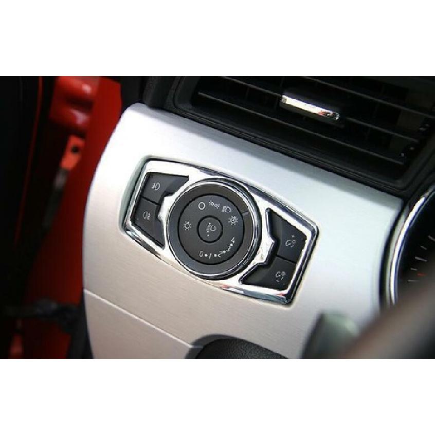 Headlight Switch Control Frame Cover 1* For Ford Mustang 2015- Silver Chrome