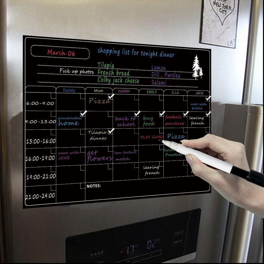 Erasable Whiteboard Calendar 12" X 16" Message Organizer Magnetic Monthly Planner  Refrigerator