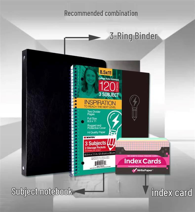 Kaisa American Inspiration Spiral Notebook - Sectioned for College and Graduate Exams, Loose-leaf