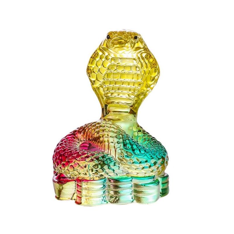 Chinese Crystal Snake Figurine Decors for 2025 Year Of The Snake Festivities Animal Statue Sculpture Decorative Ornament