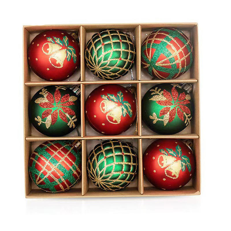 9pcs Christmas Ball Ornaments For Christmas Decorations Xmas Tree Ornaments With Hanging Loop Holiday Party Decor