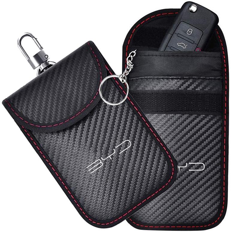 

Car Key Case Signal Blocker Bag RFID Shielding Pocket For BYD Song Qin Han Tang DM 2018 PLUS Song Pro MAX Yuan Accessories