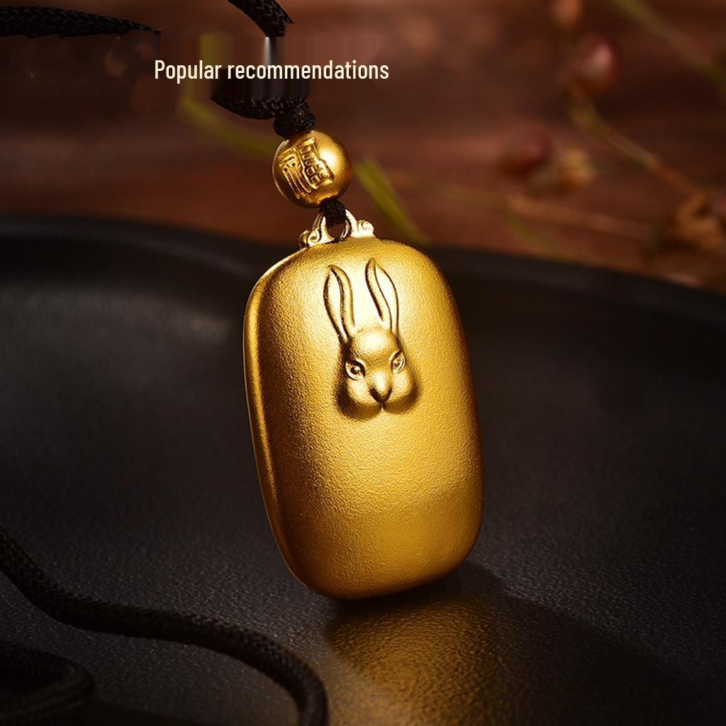 Brass-Plated Samau Zodiac Rabbit Pendant, Popular Vietnamese Jewelry for the Year of the Rabbit