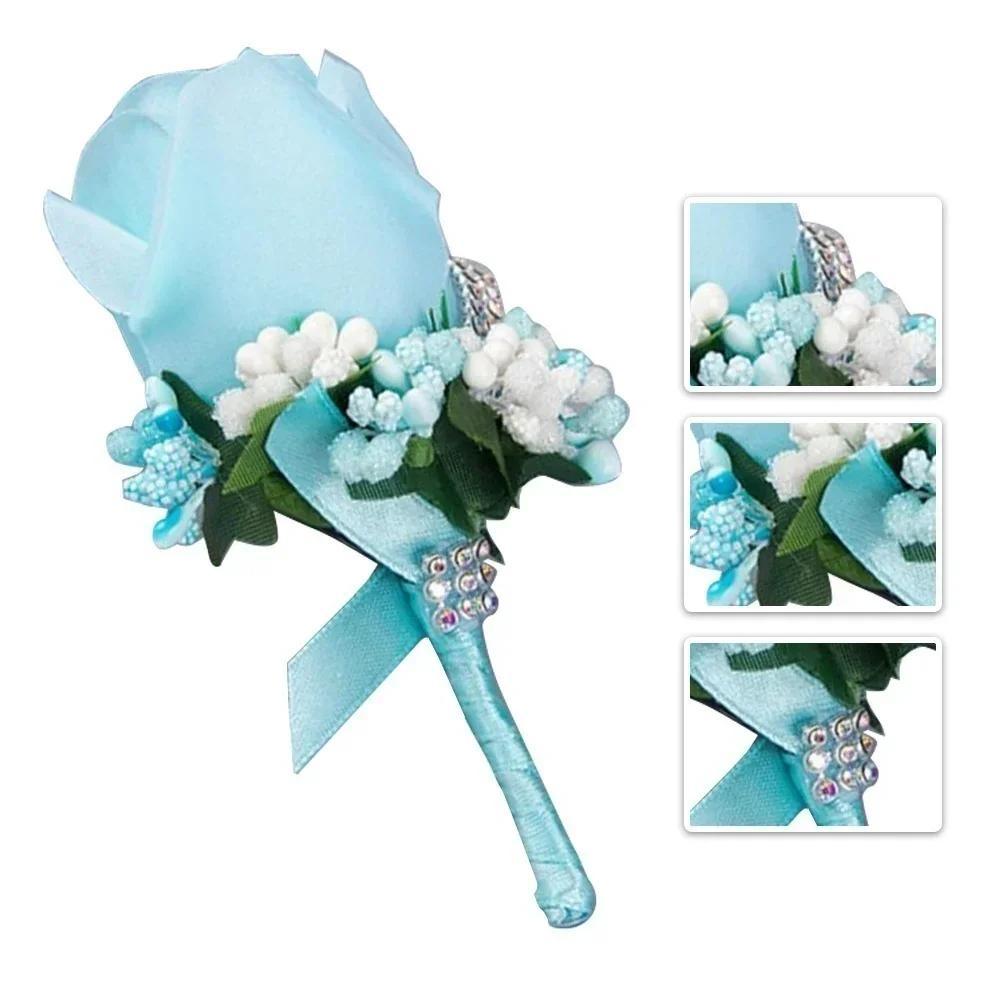 Knot Wedding Corsage Simulation Silk Rose Brooch Wedding Dress Flower Accessories Forest Berry Simulation Single Rose Corsage