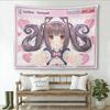 2D Flachdruck Anime Katzenmädchen Dienstmädchen Wandteppich Niedlich Kawaii Chocola Druck Wandbehang für Jugendzimmer Studentenwohnheim Dekor Mehrere S