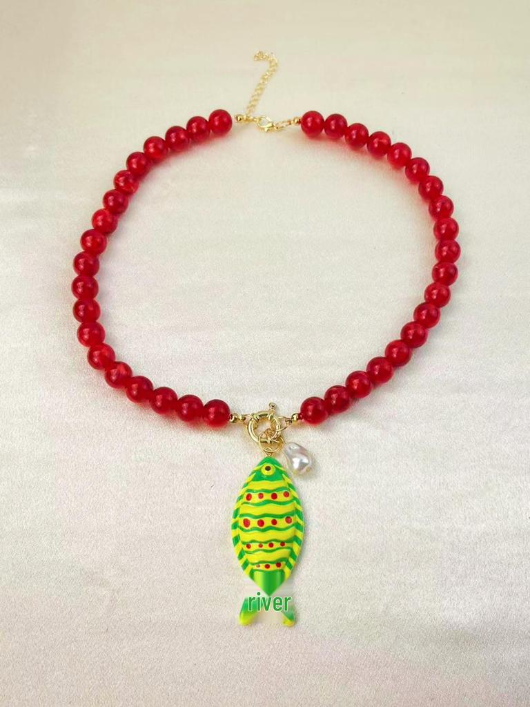 ZA Ocean Resort Women's Handmade Beaded Necklace with Clownfish Pendant