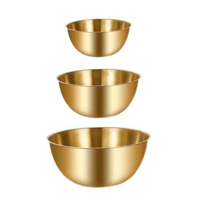 ZISIZ Gold Stainless Steel Mixing Bowl Set