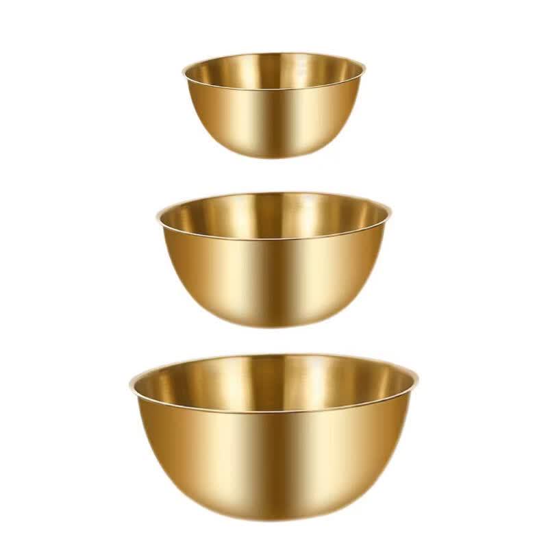ZISIZ Gold Stainless Steel Mixing Bowl Set