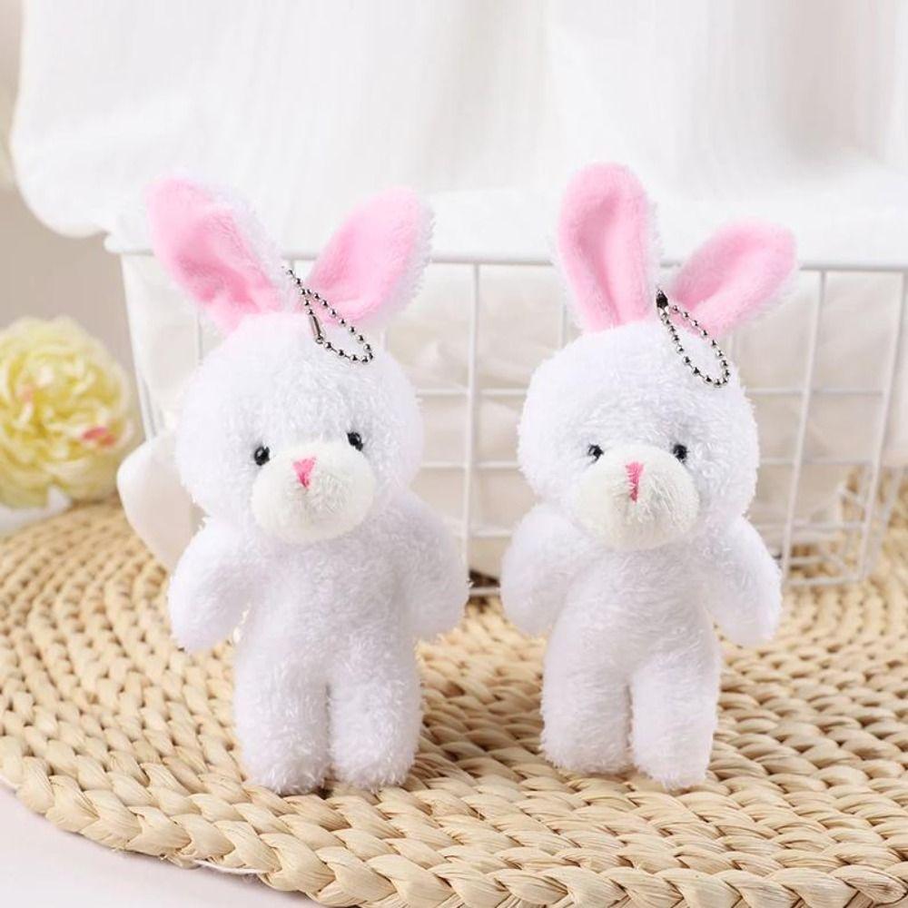 10Pcs Stuffed Little Rabbit Plush Toy Keyring Easter Party Bunny Plush Dolls  Holiday Gift