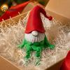 Small Shelf Figurines 3D Printed Gnome Figurine with Movable Joints, Flexible Handmade Style Decorations Statue Santa Hat for Shelf, Office