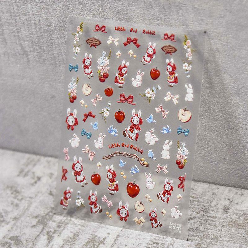 

Little Red Riding Hood Tomoni Embossed Japanese Style Nail Beauty Sticker Bunny Little Red Riding Hood 2737