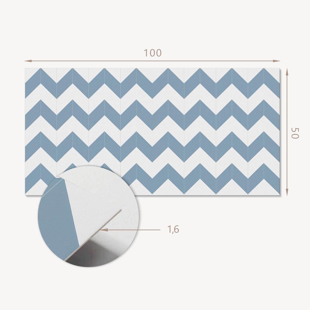 Vinyl Decoration with Print for Tool-Free Assembly 100x50 Cm Zigzag Pattern