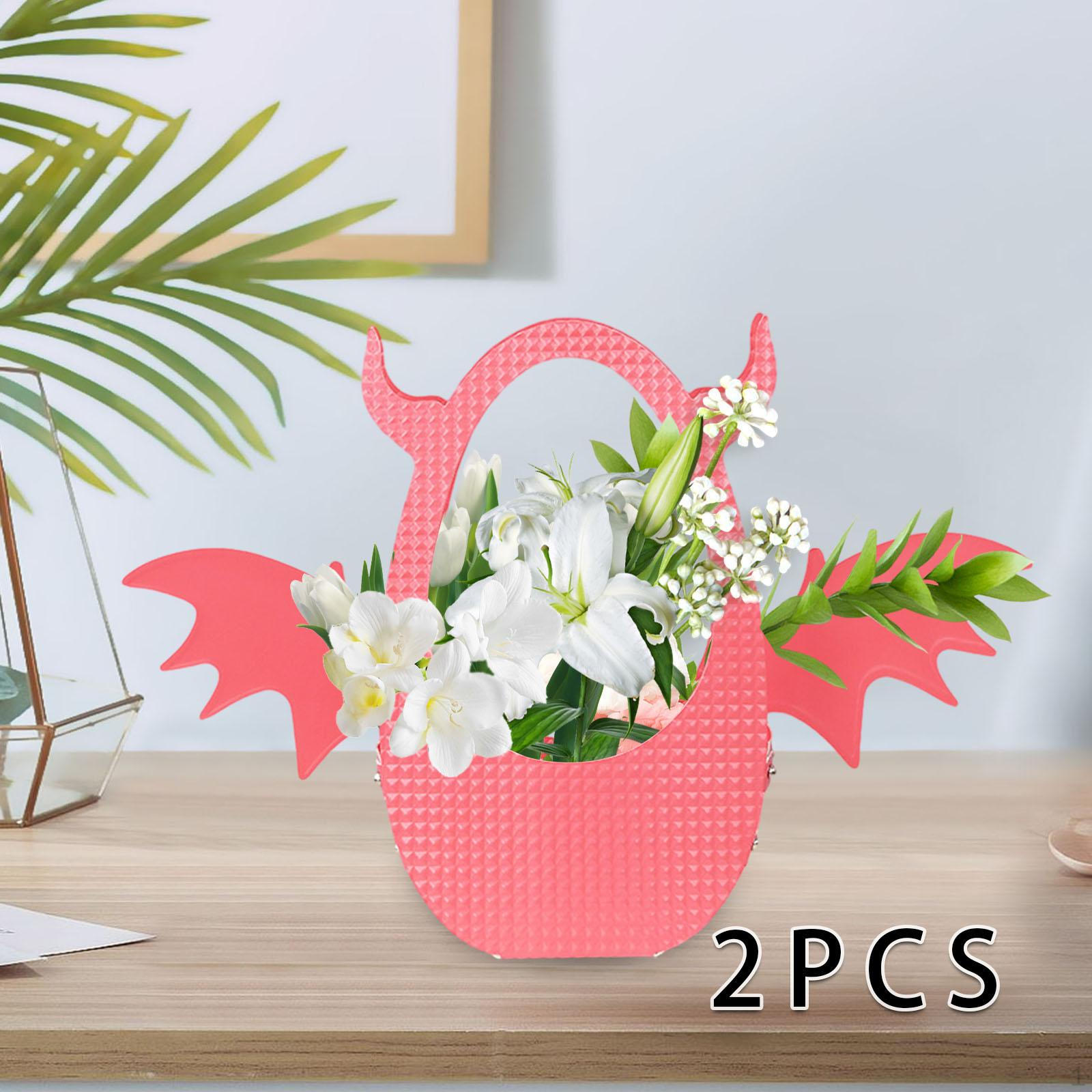 

2 шт. Твердые бумажные коробки для цветов, пустые свадебные букеты, декоративная корзина для размещения букетов, розовый