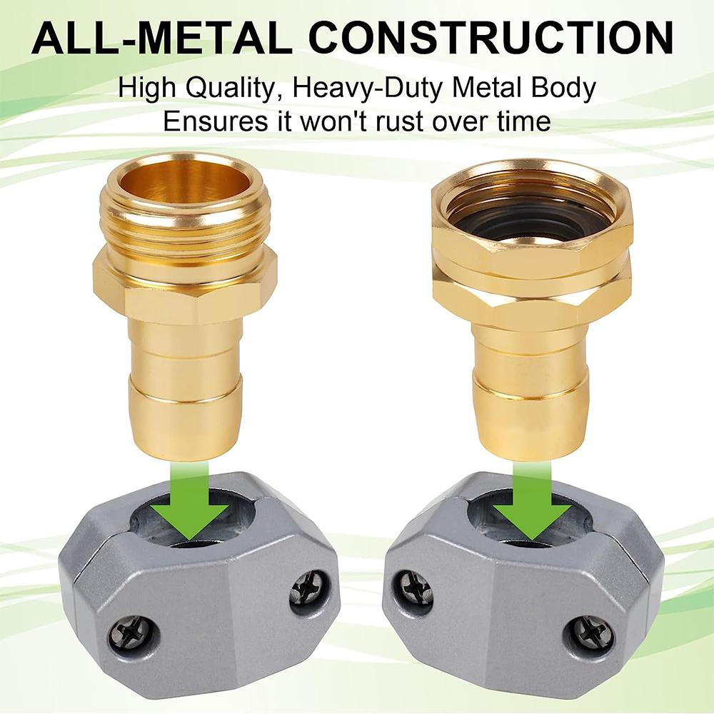 Garden Hose Repair Connector Suitable For 3/4 Inch And 5/8 Inch Garden Hoses