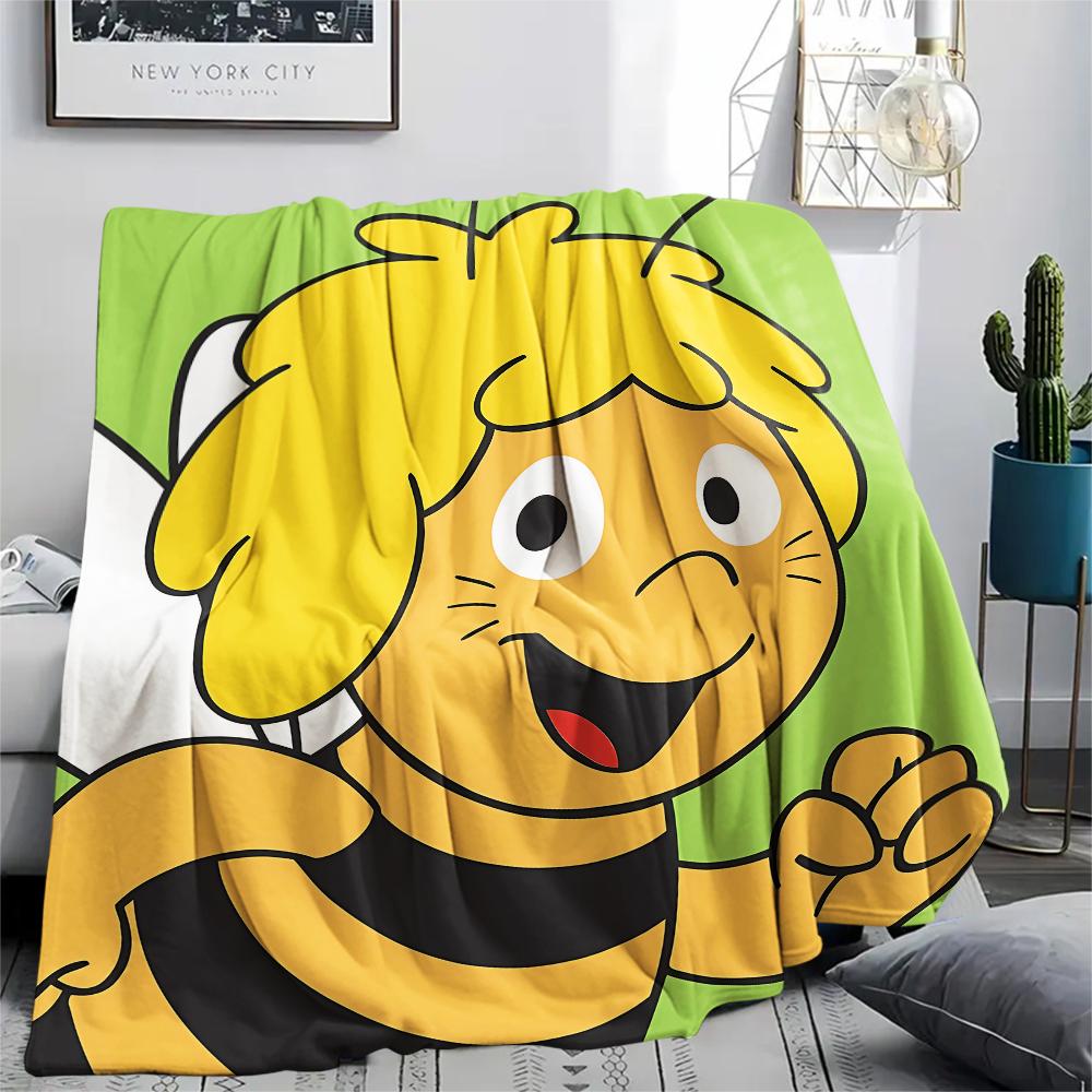 Maya the Bee Print Flannel Blanket,High Quality Comfortable for All Seasons,Home Decor,Warmth and Comfort,Perfect for Christmas Gifts