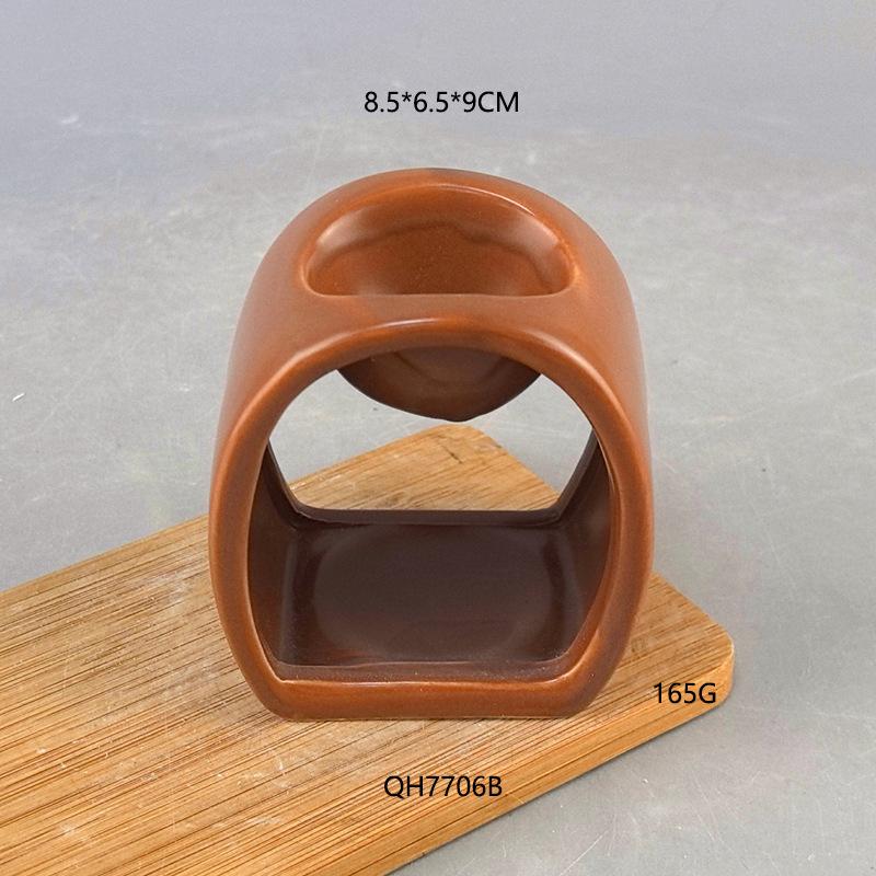 Ceramic Pure Black With Flower Holes Aromatherapy Stove Essential Oil Essential Oil Heating Stove