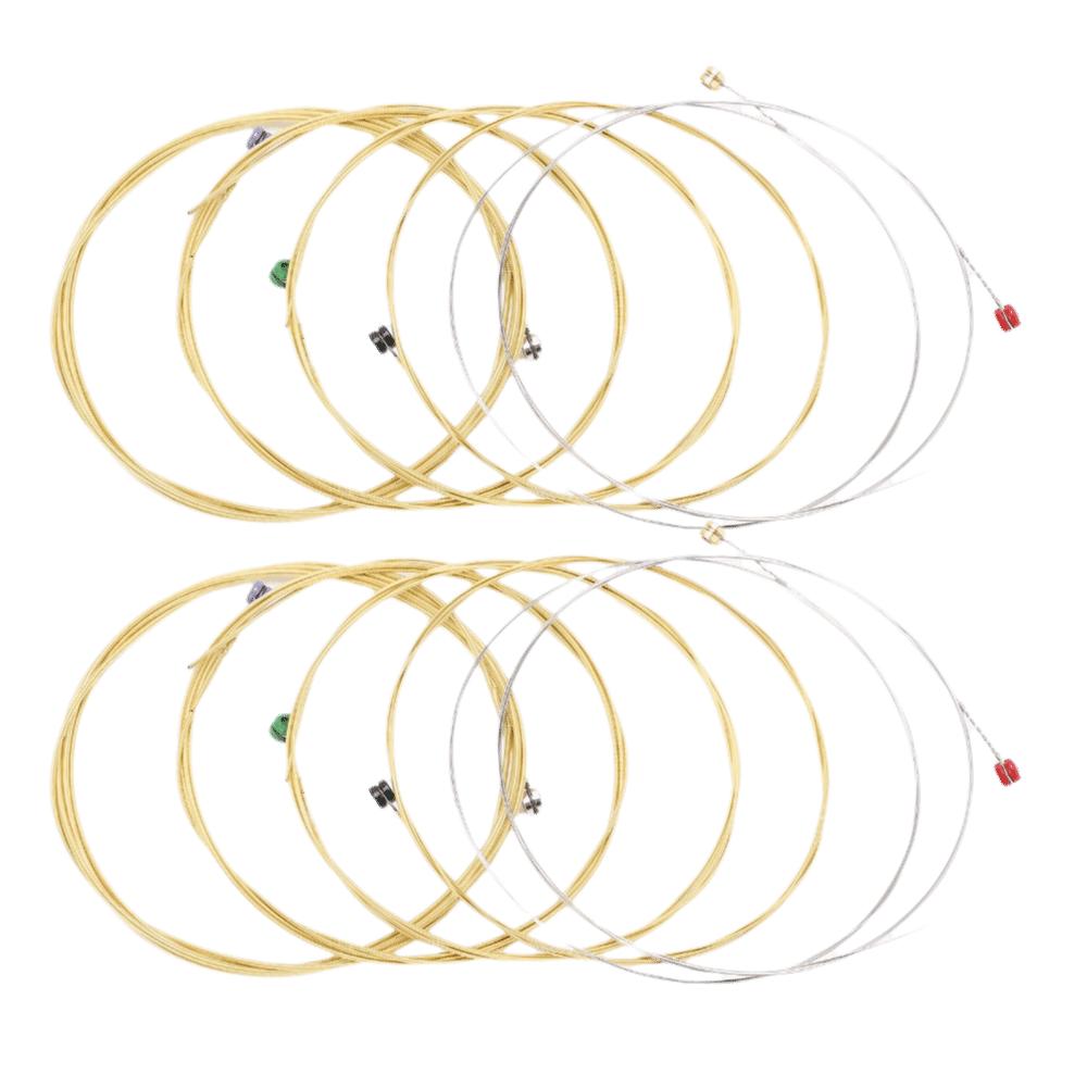 2Sets Brass Material Acoustic Guitar Strings Golden And Silver Guitar Strings For Acoustic Guitar