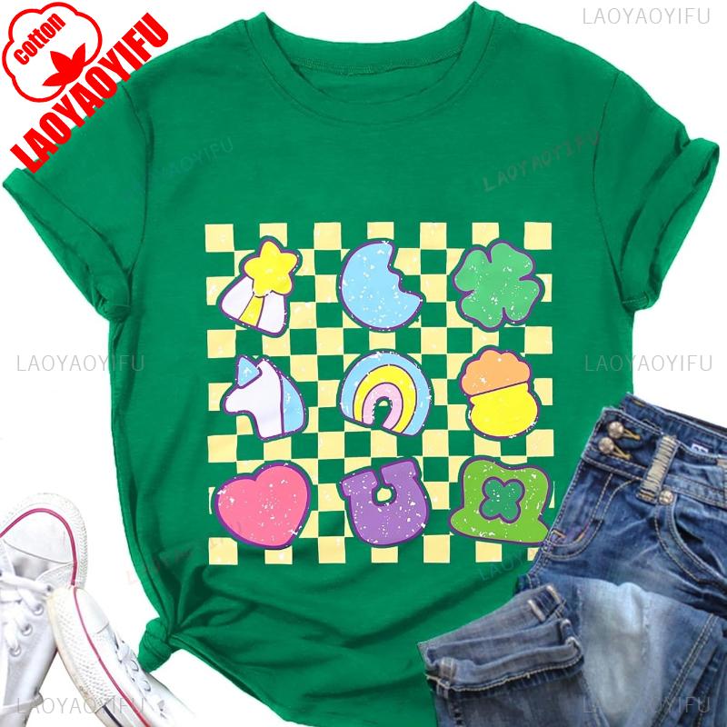 St Patricks Day Teacher Shirt for Women Teaching Lucky Charms TShirt Casual Lucky Irish Green Tee Tops Goth Women Clothing