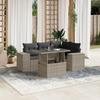 Vidaxl 5-Cz. Garden Furniture Set, Cushions, Light Grey PE Rattan