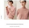 Women's Half-High Neck Cashmere Sweater - Raglan Sleeve, Colored Dot Yarn, Fashionable & Versatile for Autumn/Winter.