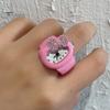 Cat Shape Ring Watch Cartoon Finger Rhinestone Bowknot Elastic Stainless Steel Band Women Birthday Gift Fashion Accessories