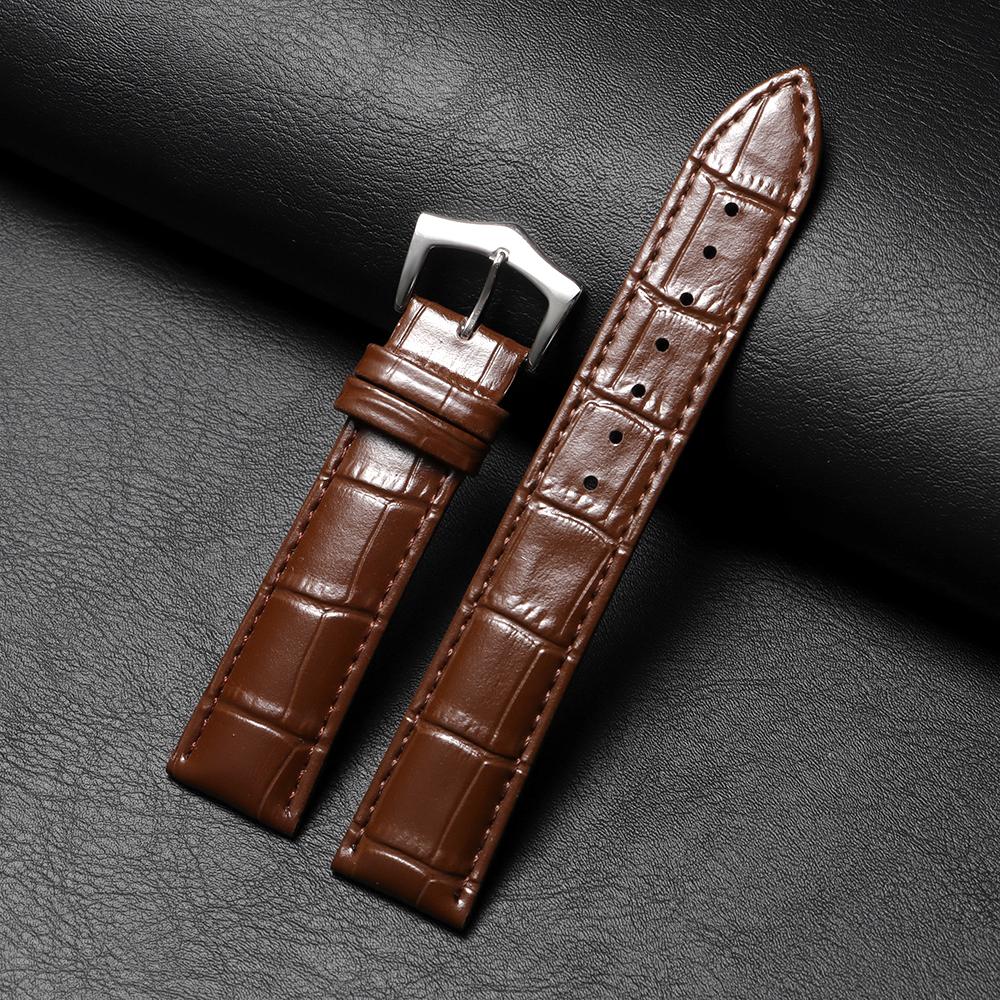 Strap 14mm 16mm 18mm 20mm 22mm High Quality Calfskin Genuine Cowhide Pin Buckle for Men Women Universal Watch Band Accessories