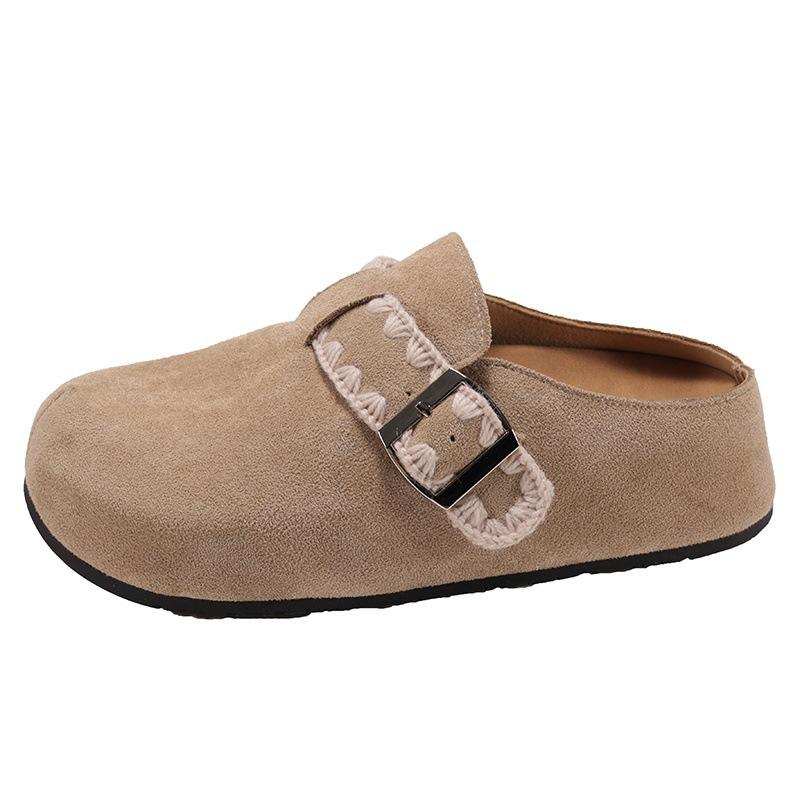 

Пряжка ремня для увеличения внутренней высоты Boken обувь женская 2025 ранняя весна модные новые удобные и универсальные однотонные повседневные тапочки женские 40