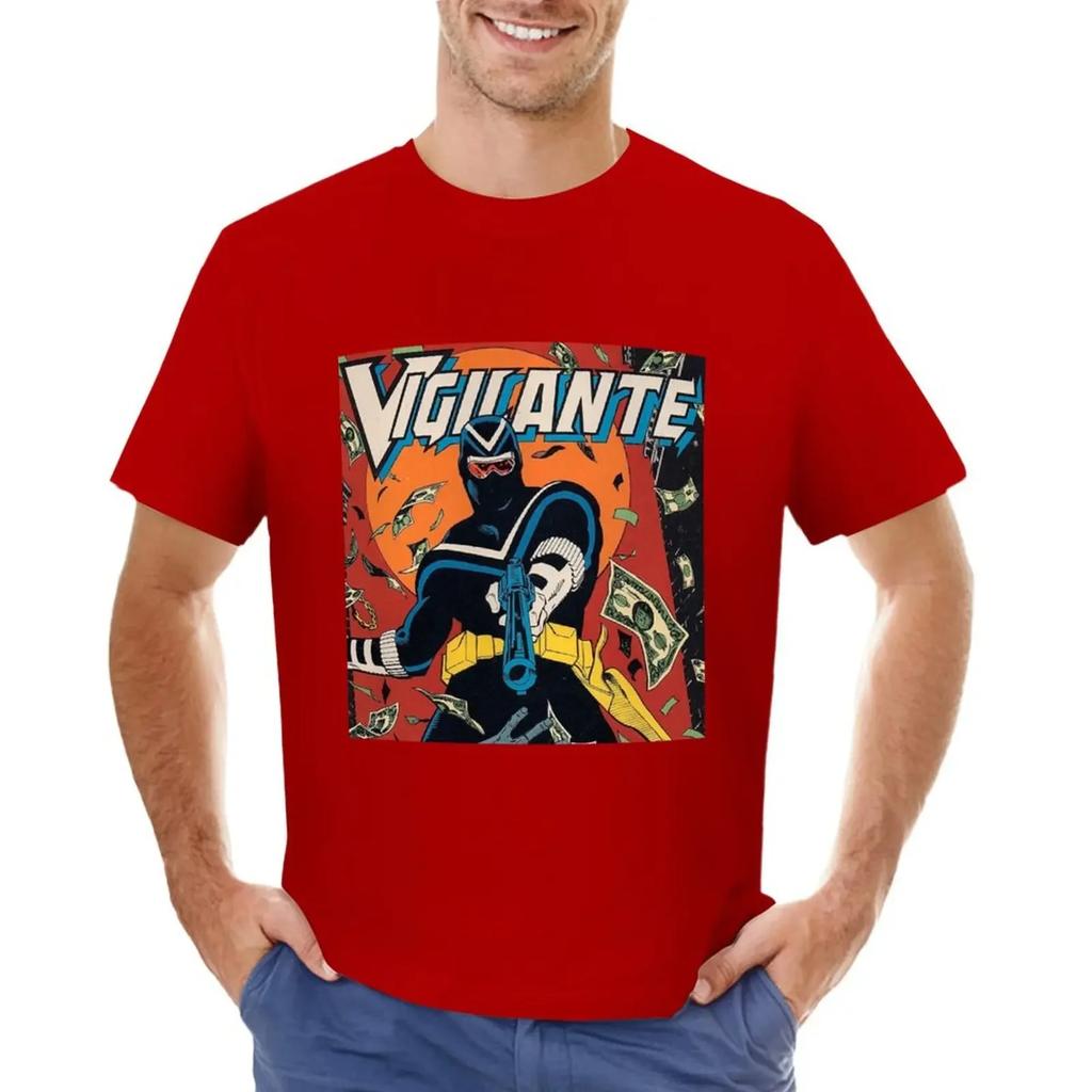 New Fashion Heavyweight Vintage Vigilante Peacemaker Quotes T-shirt Aesthetic Clothes Vintage Oversizeds Mens Vintage T Shirts