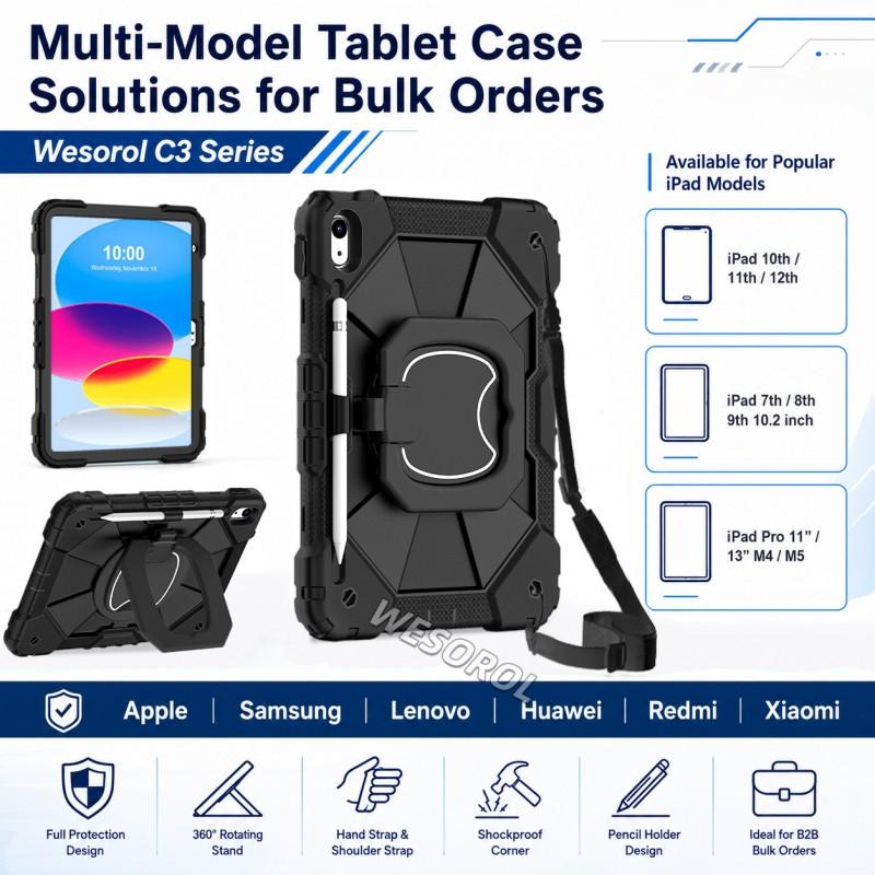 Heavy Duty Rugged Case With 360 Rotating Stand IPad 10th 11th Gen A16 Chip Full Coverage Shockproof Silicone PC Armor