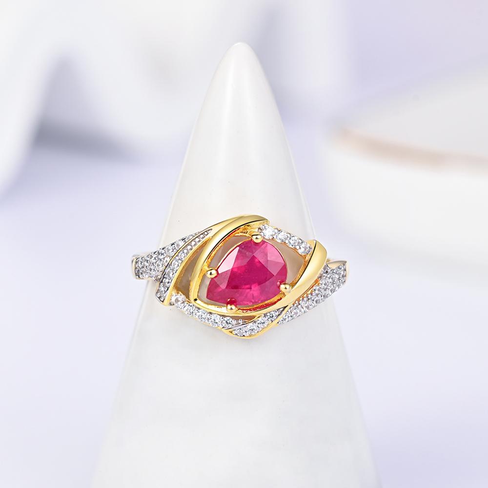 Luxury natural pear 6*8mm filled ruby rings 925 Sterling Silver Exquisite fine jewelry for women's Engagement and wedding gifts