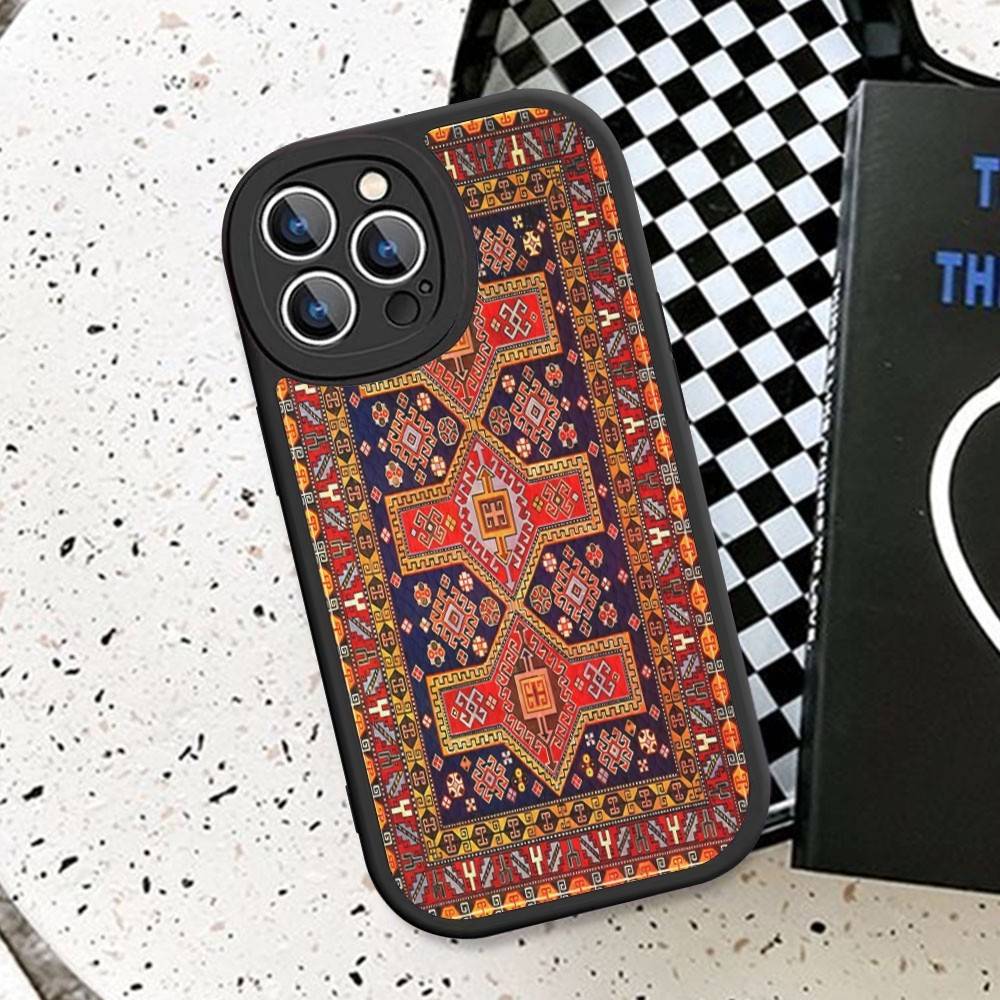 Persian Carpet Floral Pattern Phone Case Hard Leather For IPhone 16 15 14 13 12 Mini 11 14 Pro Max Xs X Xr 7 8 Plus Fundas