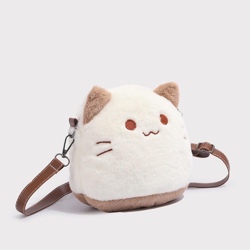 

Милый плюшевый котик, маленькая сумка, женская, новая, с высокой ценностью, мультяшная пушистая кукла, сумка для рук, женская