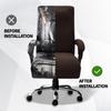 1SET Thicken Jacquard Office Boss Chair Cover Elastic Boss Rotating Computer Chair Seat Case Stretch Chair Covers with Armrest