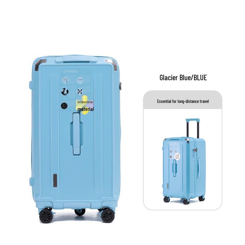 32-Inch Large Capacity Durable Leather Trolley Case with Combination Lock for Men & Women