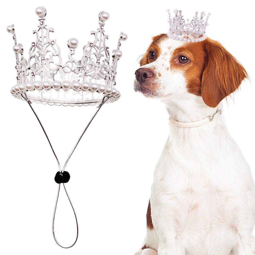 Adjustable Cord Sparkling Tiara Lightweight Pet Headwear Fashion Pet Decoration  Photo Prop