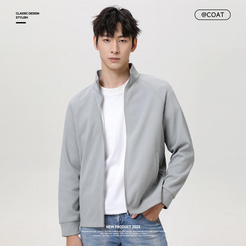 JEEP SPIRIT Men's Stand-Collar Knit Quick-Dry Casual Jacket